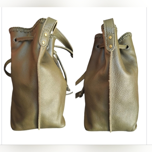 NWOT the sak Ivy Drawstring Bucket olive green crossbody - Picture 6 of 12